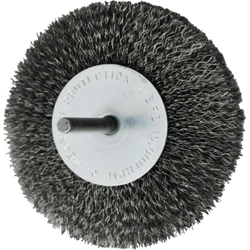 Circular Crimped Wire End Brushes, 4", 0.008" Fill, 1/4" Shank Par Equipment