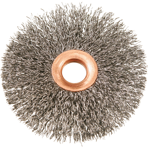 3" Copper Centre Crimped Wire Wheels, 3" Dia., 0.012" Fill, 1/2" Arbor Par Equipment