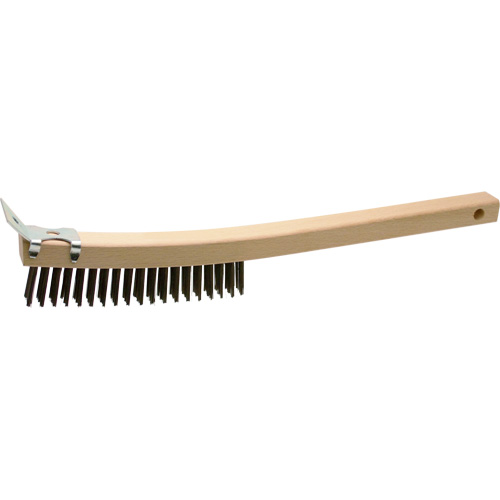 Brosse de nettoyage avec racloir, Acier, 3 x 19 rangs de fils, Longueur 13" Par Equipment
