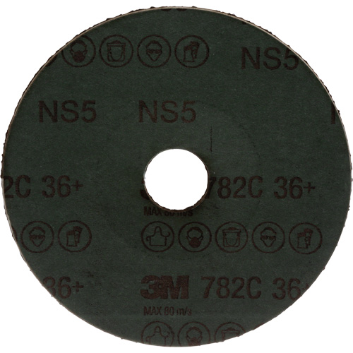 Disque en fibre 782C, Grain de c&eacute;ramique, 36+, 5" Dia x 7/8" Arbre Par Equipment