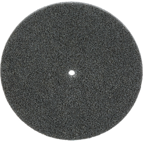 Meule unitaris&eacute;e EXL Scotch-Brite, 5" x 1/4", Arbre de 1/4", Grain de Fin, Carbure de silicium Par Equipment