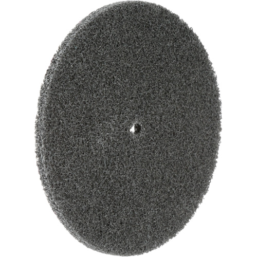 Meule unitaris&eacute;e EXL Scotch-Brite, 5" x 1/4", Arbre de 1/4", Grain de Fin, Carbure de silicium Par Equipment