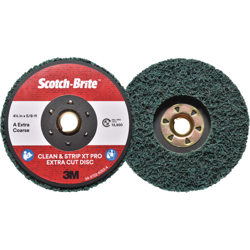 Scotch-Brite Clean & Strip XT Pro Extra Cut Disc, 4-1/2" Dia., Extra Coarse Grit, Aluminum Oxide Par Equipment