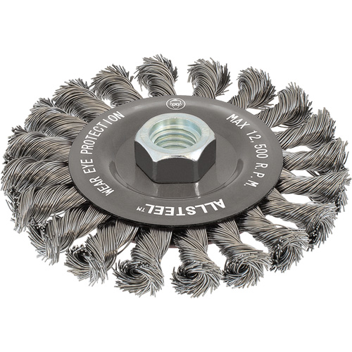 AllSteel Wire Brush, 6" Dia., 0.02" Fill, 5/8"-11 Arbor, Steel Par Equipment