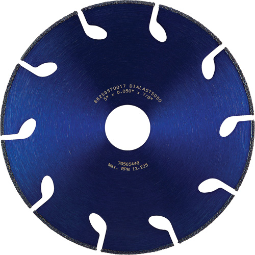 Meule &agrave; tronçonner Dialast RightCut, 5" x 0,05", Arbre de 7/8", Type 01/41, Losange, 12225 Tr/min Par Equipment