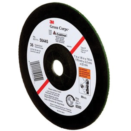 Meule &agrave; moyeu d&eacute;port&eacute; Green Corps, 7" x 1/8", Arbre 7/8", C&eacute;ramique, Type 27 Par Equipment
