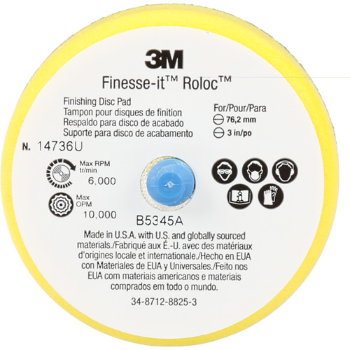 Tampon de finition pour disque Finesse-It Roloc, 3" dia. Par Equipment