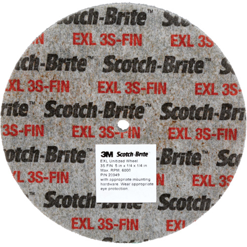 Meule unitaris&eacute;e EXL Scotch-Brite, 2" x 1/4", Arbre de 1/4", Grain de Fin, Carbure de silicium Par Equipment