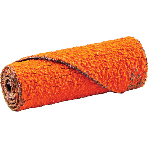 Cartouche de ruban abrasif en rouleau, 60 Grain, 1/2" dia., C&eacute;ramique d'alumine, 1-1/2" lo, 1/8" Dimension de l'arbre Par Equipment