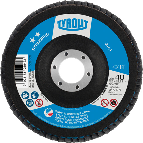 2-in-1 Flap Disc, 5" x Type 27A, 60 Grit Par Equipment