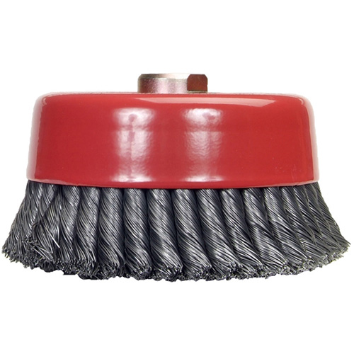 Knotted Wire Cup Brush, 6" Dia. x 5/8"-11 Arbor Par Equipment