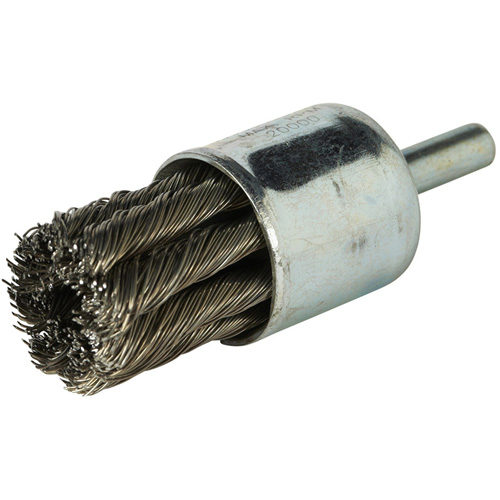 Stem Mounted Knotted Wire Brush, 3/4" Dia. x 1/4" Arbor Par Equipment