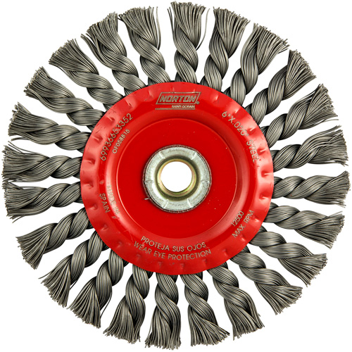 Full Cable Twist Wire Wheel, 6" Dia., 0.023" Fill, 5/8"-11 Arbor, Steel Par Equipment