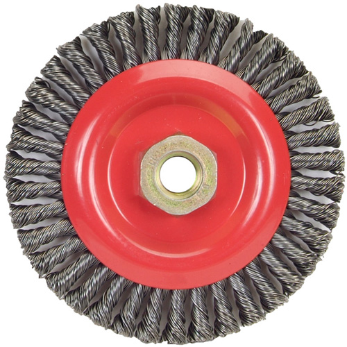 Stringer Bead Knot Wire Brush For Angle Grinders, 5" Dia., 0.02" Fill, 5/8"-11 Arbor, Steel Par Equipment