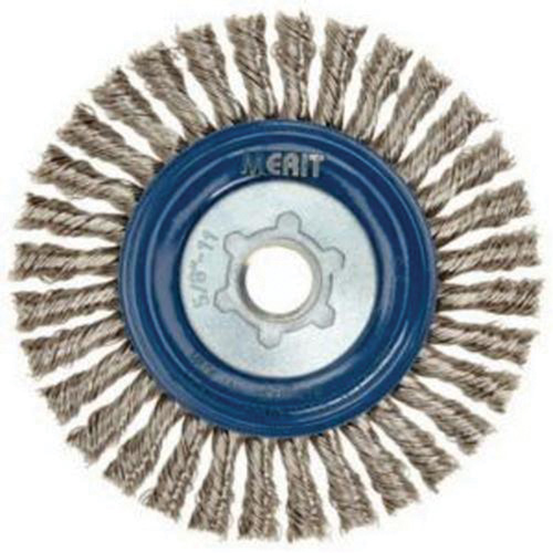 Stringer Bead Knot Wire Brush For Angle Grinders, 5" Dia., 0.02" Fill, 5/8"-11 Arbor, Stainless Steel Par Equipment