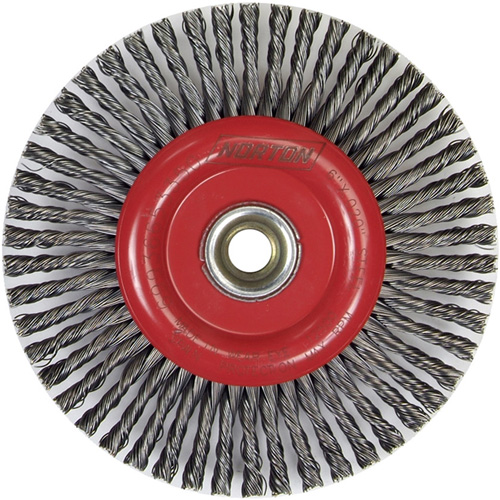 Stringer Bead Knot Wire Brush For Angle Grinders, 6" Dia., 0.02" Fill, 5/8"-11 Arbor, Steel Par Equipment