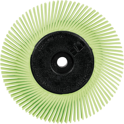 Brosse radiale en soies de pr&eacute;cision type A PN-RB avec adaptateur Scotch-Brite , C&eacute;ramique, Grain 50+, 6" dia. Par Equipment