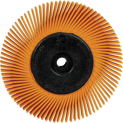 Brosse radiale en soies de pr&eacute;cision type A PN-RB avec adaptateur Scotch-Brite , C&eacute;ramique, Grain 80+, 6" dia. Par Equipment