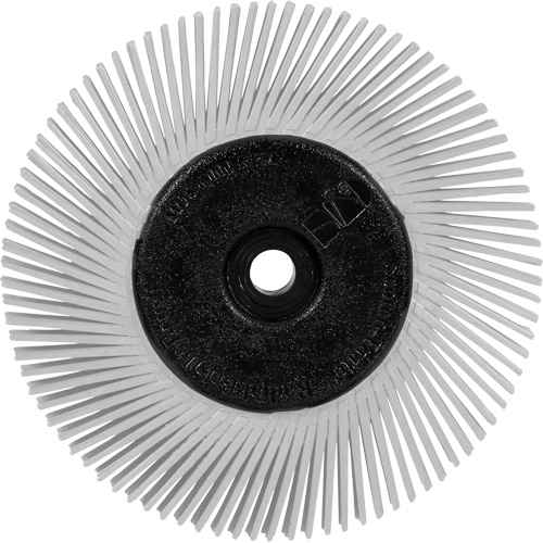 Brosse radiale en soies de pr&eacute;cision type A PN-RB avec adaptateur Scotch-Brite , C&eacute;ramique, Grain 120+, 6" dia. Par Equipment