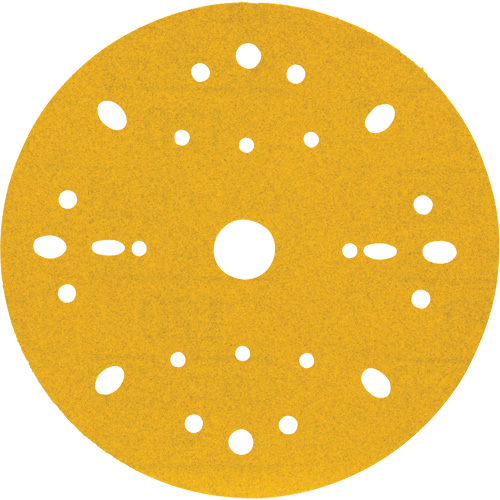 Hookit Gold Abrasive Disc, 6" Dia., 120 Grit, Aluminum Oxide, C-Weight Par Equipment