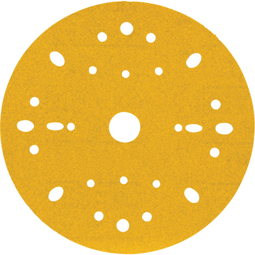 Disque abrasif dor&eacute; Hookit, dia 6", Grain 180, Oxyde d'aluminium, Poids C Par Equipment