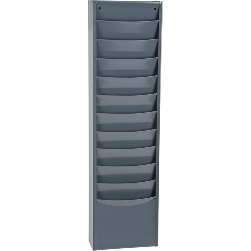 Literature Storage Racks, Stationary, 11 Slots, Steel, 9-3/4" W x 4-1/8" D x 36" H Par Equipment