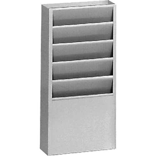 Literature Storage Racks, Stationary, 5 Slots, Steel, 9-3/4" W x 4-1/8" D x 21" H Par Equipment