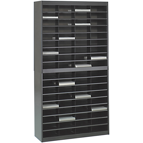 Heavy-duty Literature Organizers, Stationary, 72 Slots, Steel, 37-1/2" W x 12-3/4" D x 71" H Par Equipment