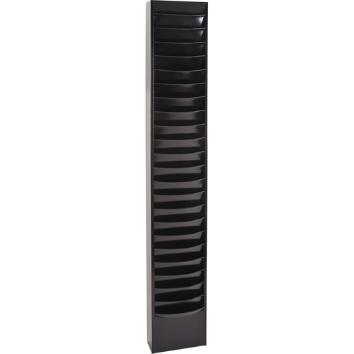 Literature Storage Racks, Stationary, 23 Slots, Steel, 9-3/4" W x 4-1/8" D x 65-1/2" H Par Equipment