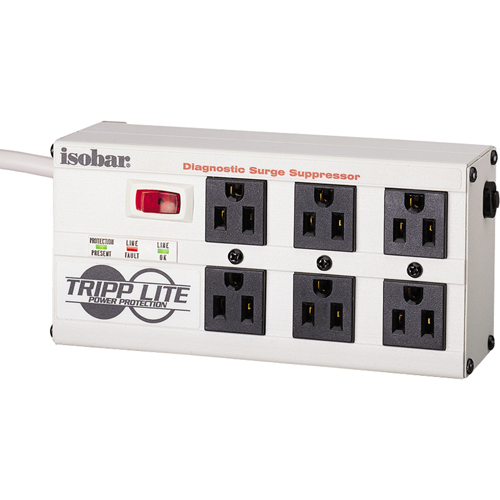 Isobar&reg; Premium Surge Suppressors, 6 Outlets, 2850 J, 1440 W, 6' Cord Par Equipment