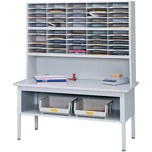 Mobilier E-Z Sort pour la salle du courrier- Tables de tri avec tablette-Dessus de table, 60" la x 28" p x 36" h, Stratifi&eacute; Par Equipment