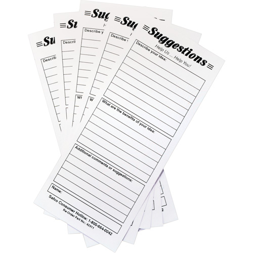 Suggestion Boxes - Suggestion Cards, 25/pkg Par Equipment