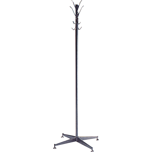 Coat Tree, 60" H, Steel, Black, 8 Hook(s) Par Equipment
