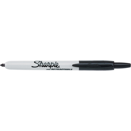 Retractable Permanent Marker, Black, Fine Tip Par Equipment