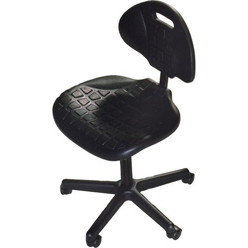 Heavy-Duty Ergonomic Seating, Polyurethane, Black, 250 lbs. Capacity Par Equipment