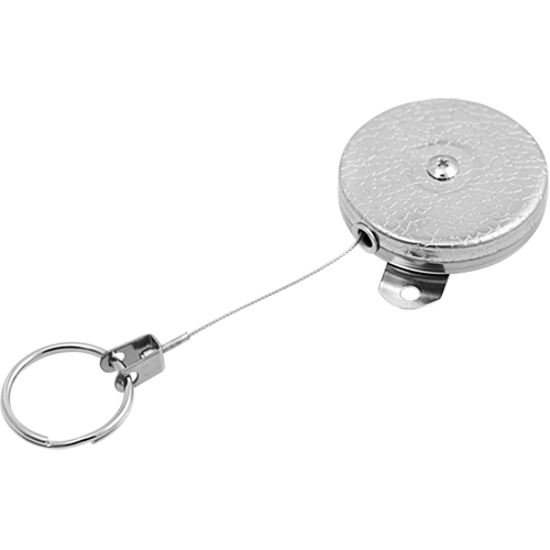 Self Retracting Key Chains, Chrome, 48" Cable, Mounting Bracket Attachment Par Equipment