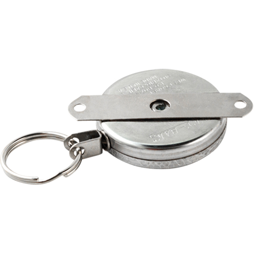 Self Retracting Key Chains, Chrome, 48" Cable, Mounting Bracket Attachment Par Equipment