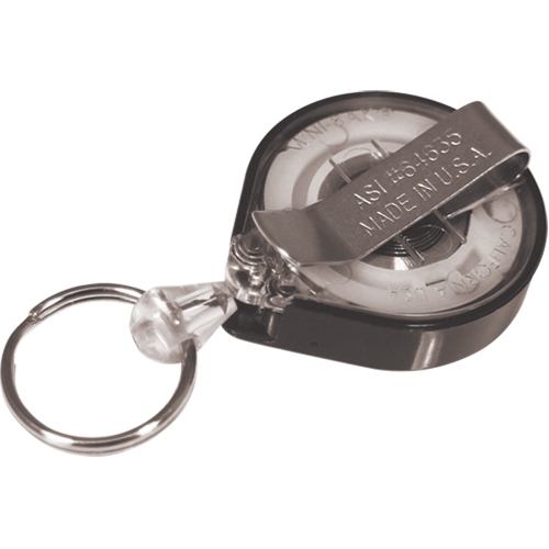 Retractable Mini-Bak&reg; Key Rings, Plastic, 36" Cable, Belt Clip Attachment Par Equipment
