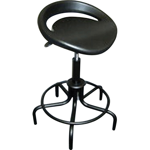 6000 Series Oversized Stool, Stationary, Adjustable, 25" - 30", Polyurethane Seat, Black Par Equipment