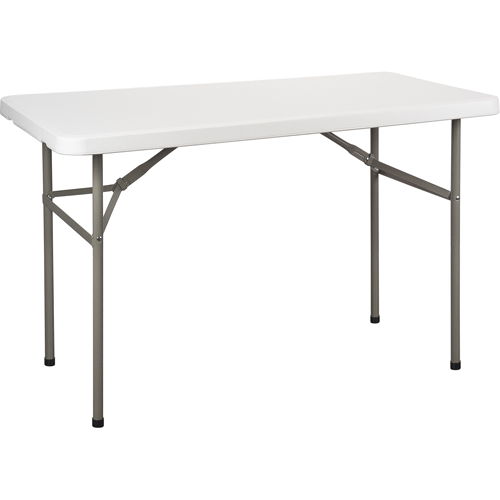 Table pliante, Rectangulaire, 48" l x 24" la, Poly&eacute;thyl&egrave;ne, Blanc Par Equipment