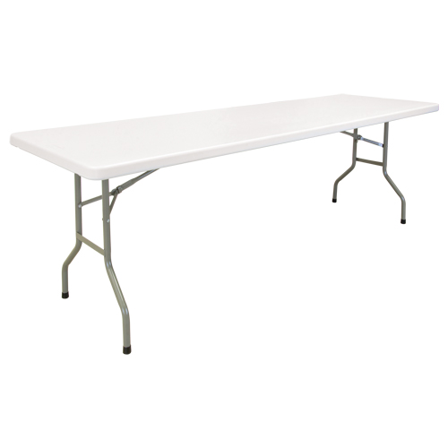Table pliante, Rectangulaire, 96" l x 30" la, Poly&eacute;thyl&egrave;ne, Blanc Par Equipment