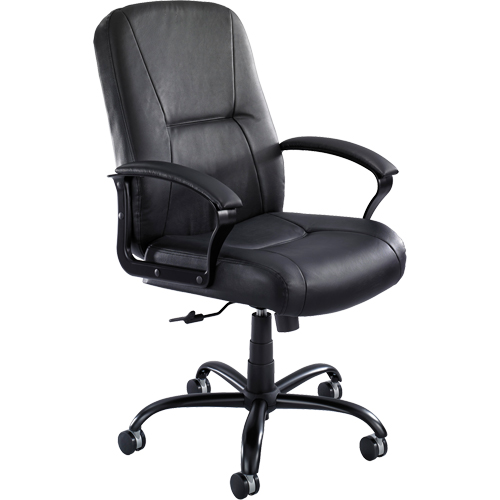 Serenity Big & Tall Chair, Leather, Black, 500 lbs. Capacity Par Equipment