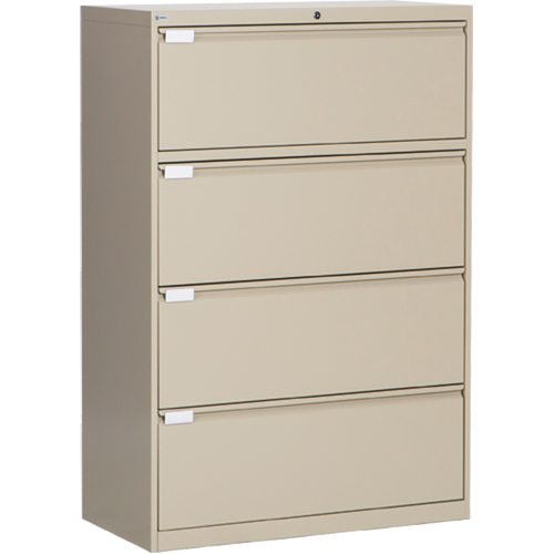 Lateral Filing Cabinet, Steel, 4 Drawers, 36" W x 18" D x 53-3/8" H, Beige Par Equipment