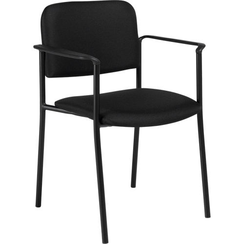 Chaises empilables, Tissu, Hauteur 32", Capacit&eacute; 300 lb, Noir Par Equipment