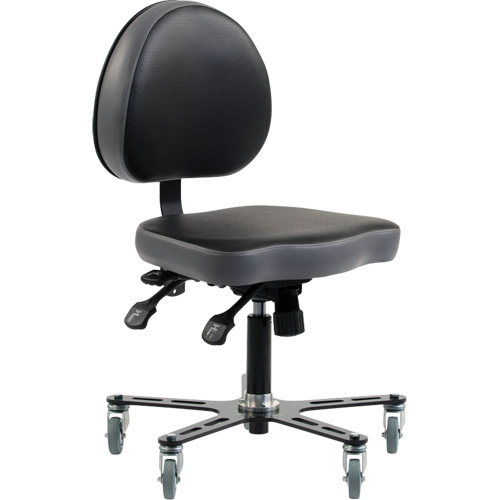 SF180 Multi-Tilt Ergonomic Chair, Mobile, Adjustable, Vinyl Seat, Black/Grey Par Equipment