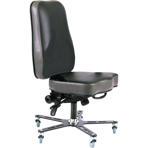 Synergo I Ergonomic Chair, Mobile, Vinyl Seat, Black Par Equipment