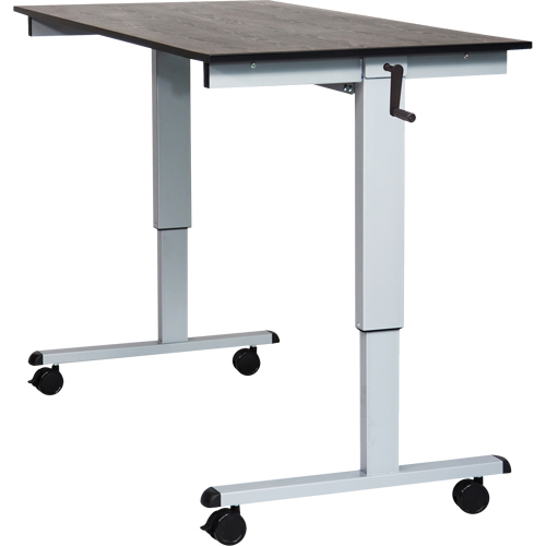 Adjustable Stand-Up Desk, Stand-Alone Desk, 48-1/2" H x 59" W x 29-1/2" D, Black Par Equipment