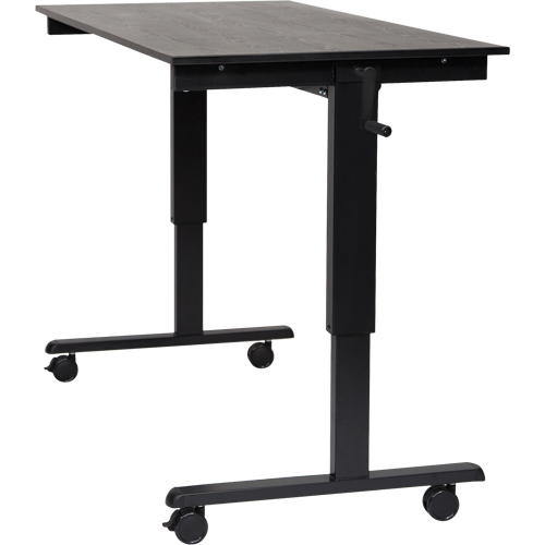 Adjustable Stand-Up Desk, Stand-Alone Desk, 48-1/2" H x 59" W x 29-1/2" D, Black Par Equipment