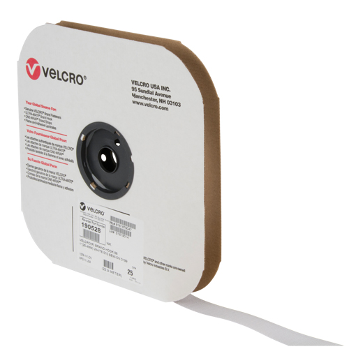 Fastener Tape, Hook, 25 yds x 1", Sew-On, White Par Equipment