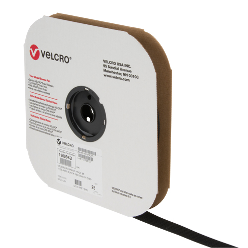 Ruban d'attaches, Crochet, 25 vg x 1", Cousu, Noir Par Equipment